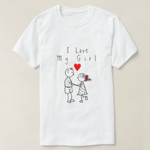 Camiseta Eu Amo Minha Garota - Amor Romântico - Personaliz
