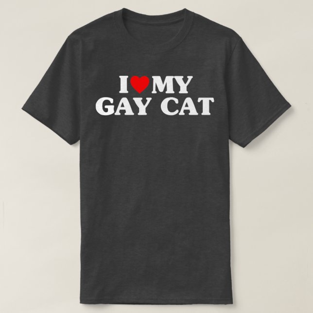 Camiseta Eu Amo Minha Gay Gata Engraçada (Frente do Design)