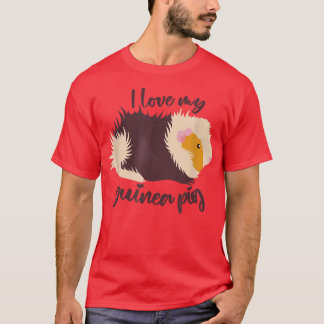 Camiseta Eu Amo Minha Guiné Pig Cavy Bonito T-Shirt Engraça