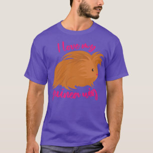 Camiseta Eu Amo Minha Guiné Wig Long Haired Guiné Pig Cuz