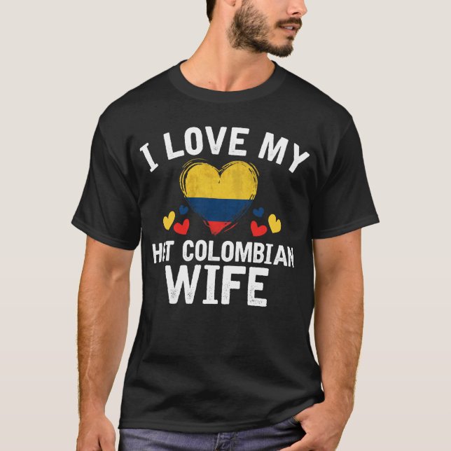 Camiseta Eu amo minha ideia colombiana quente do presente (Frente)