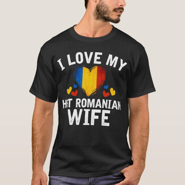 Camiseta Eu amo minha ideia romena quente do presente do (Frente)