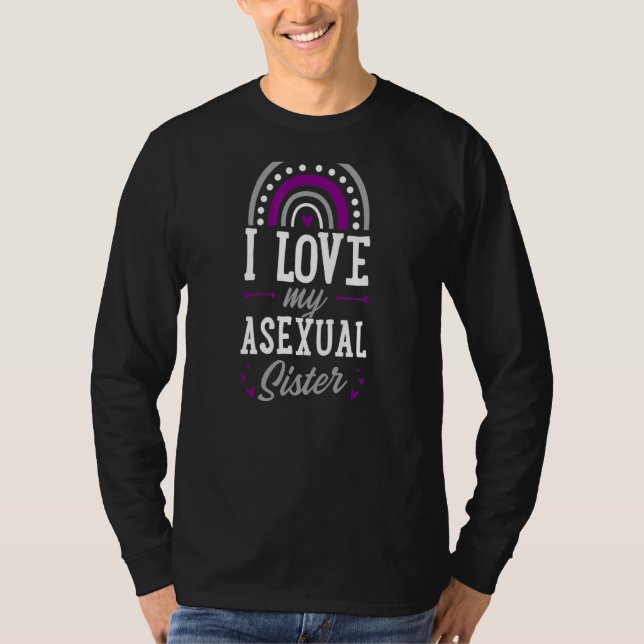 Camiseta Eu Amo Minha Irmã Asexual Bohemian Rainbow Boho St (Frente)