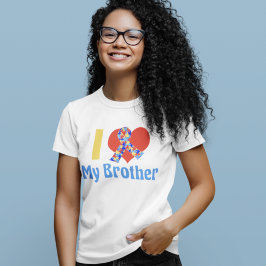 Camiseta Eu Amo Minha Irmã Autismo Consciência Personalizad
