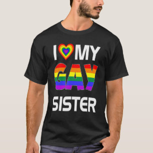 Camiseta Eu Amo Minha Irmã Gay Lgbt Lésbica Orgulho Arco-Ír