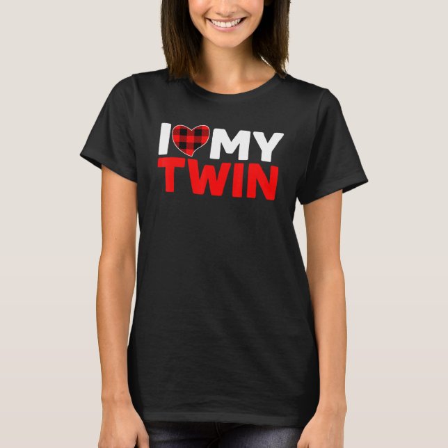 Camiseta Eu Amo Minha Irmã Gêmea Roupas Combinando (Frente)