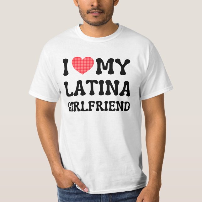 Camiseta Eu amo minha latina namorada hot namorada bf (Frente)