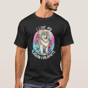 Camiseta Eu Amo Minha Mãe de Cachorro Malamute do Alasca Fl