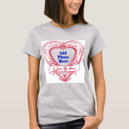 Camiseta Eu Amo Minha Mãe! Foto Corações Vermelhos