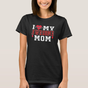 Camiseta Eu Amo Minha Mãe Incrível Bonita Batida Cardíaca A