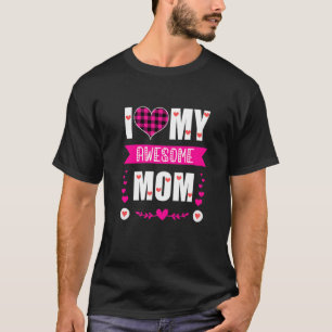 Camiseta Eu Amo Minha Mãe Incrível Dia de as mães Coração R