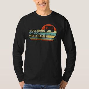 Camiseta Eu Amo Minha Mãe Jogando Vintage Retro Video Gamer