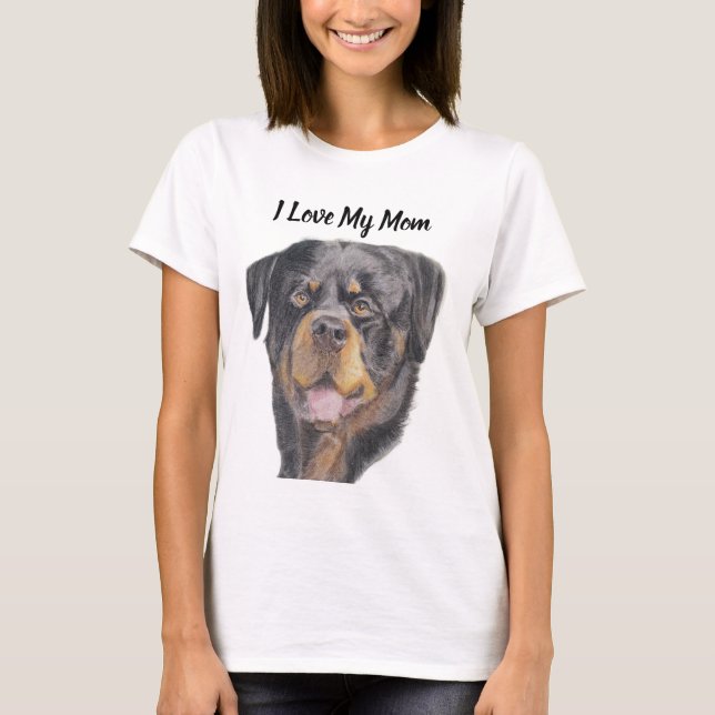 Camiseta Eu Amo Minha Mãe Rottweiler (Frente)
