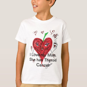 Camiseta Eu amo minha mamã. Está com o cancer de tiróid