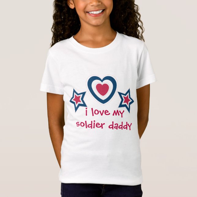 Camiseta Eu amo minha mamãe pai soldado - 4 de julho (Frente)
