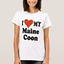 Camiseta Eu amo minha mercadoria do gato de racum de Maine