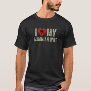 Camiseta Eu Amo Minha Mulher Albanesa Albânia Bandeira Belg