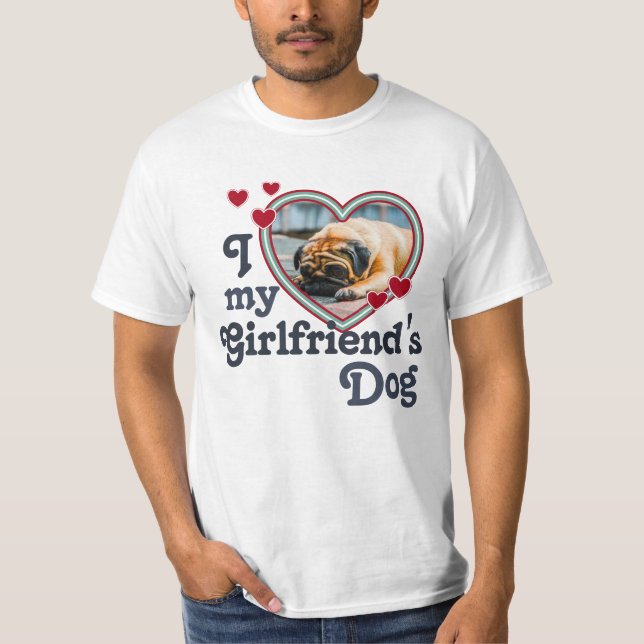 Camiseta Eu Amo Minha Namorada De Cachorro Engraçado (Frente)