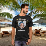 Camiseta Eu amo minha namorada foto de coração<br><div class="desc">Adicione um nome e uma foto dentro da moldura em forma de coração. Com corações dourados como decoração.</div>
