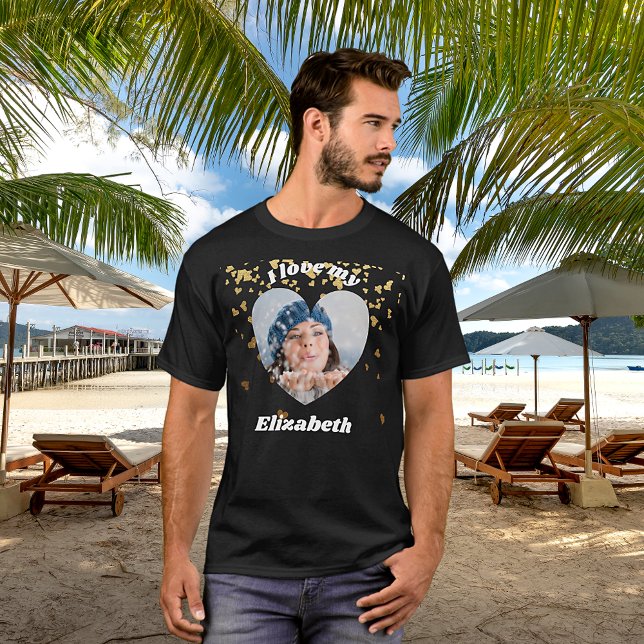 Camiseta Eu amo minha namorada foto de coração  (Criador carregado)