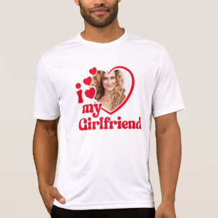 Camiseta Eu Amo Minha Namorada Foto Personalizada