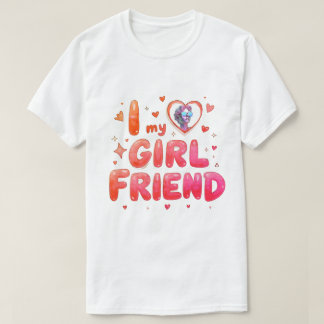Camiseta Eu Amo Minha Namorada Foto Personalizada