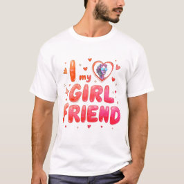 Camiseta Eu Amo Minha Namorada Foto Personalizada
