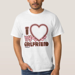Camiseta Eu Amo Minha Namorada Foto Personalizada Coração M