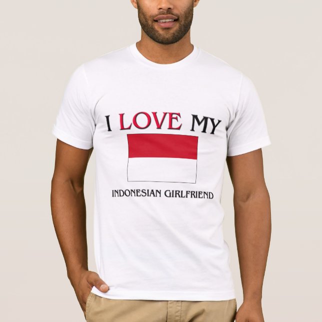 Camiseta Eu Amo Minha Namorada indonésia (Frente)