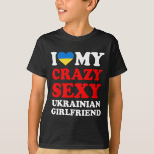 Camiseta Eu Amo Minha Namorada Louca Y Ucraniana Divertida