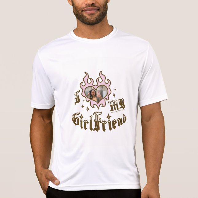 Camiseta Eu Amo Minha Namorada - Marrom - DingusDesign (Frente)