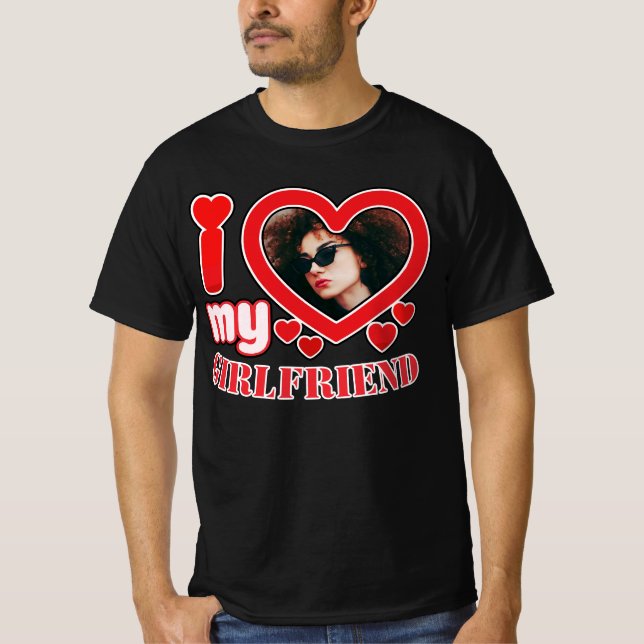 Camiseta Eu Amo Minha Namorada Personalizada (Frente)