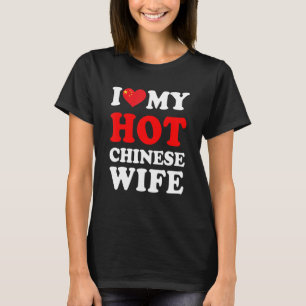 Camiseta Eu amo minha quente esposa chinesa presente engraç