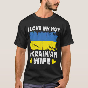 Camiseta Eu Amo Minha Quente Esposa Ucraniana Cônjuges Band