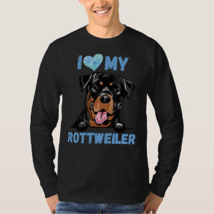 Camiseta Eu Amo Minha Rottweiler Watercolor Original 11