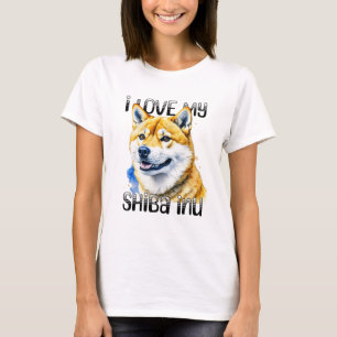 Camiseta Eu Amo Minha Shiba Inu   Proprietário do cão