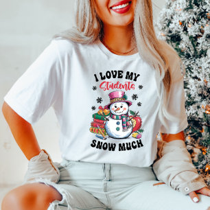 Camiseta Eu Amo Minha T-shirt De Natal Para Os Estudantes