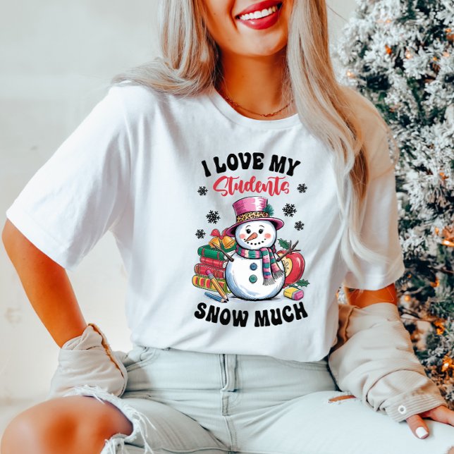 Camiseta Eu Amo Minha T-shirt De Natal Para Os Estudantes (Criador carregado)