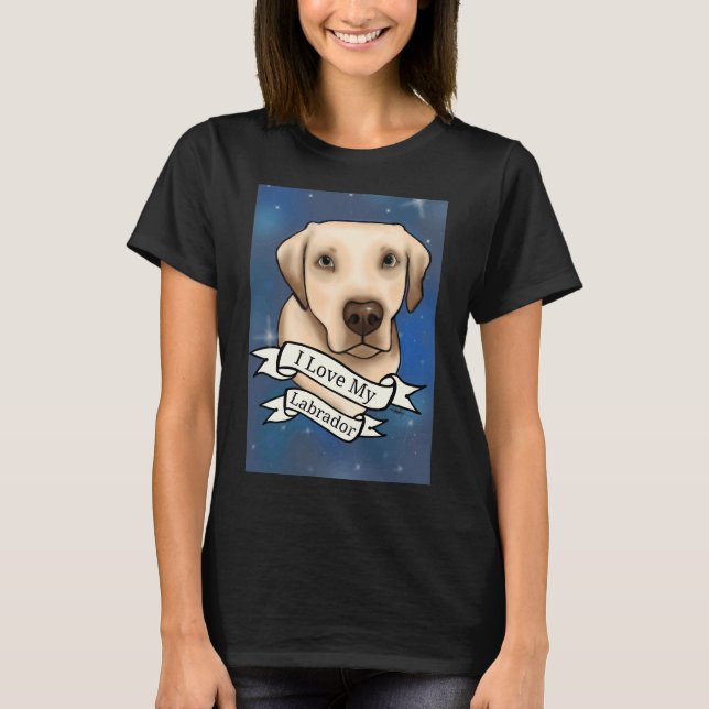 Camiseta Eu Amo Minha Tatuagem De Labrador (Frente)