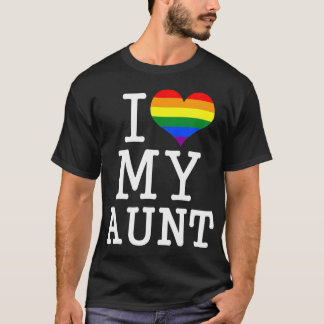 Camiseta Eu Amo Minha Tia LGBT Bandeira Gay Tia Bebê