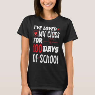 Camiseta Eu Amo Minha Turma Há 100 Dias de Aula Professor