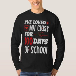 Camiseta Eu Amo Minha Turma Há 100 Dias de Aula Professor