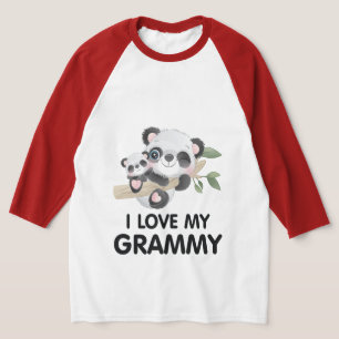 Camiseta Eu Amo Minha Vovó Pandas Filhotes e Adultos Fofos