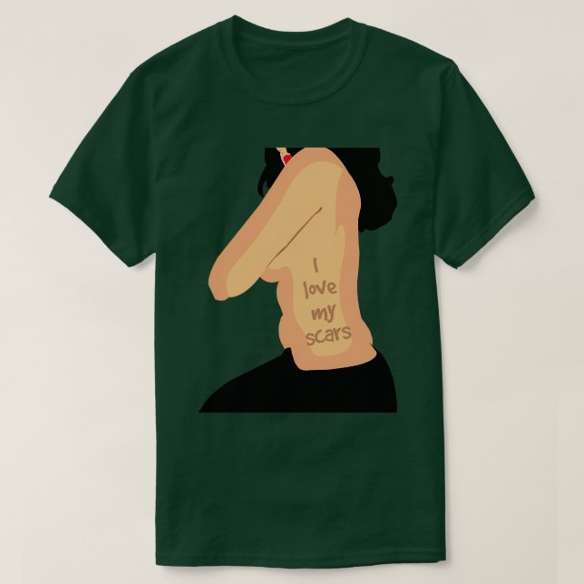 Camiseta Eu amo minhas cicatrizes (Frente do Design)