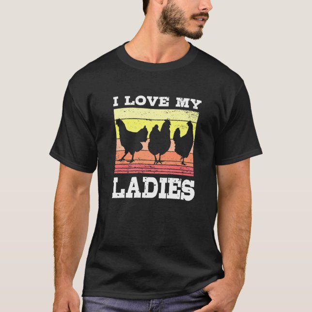 Camiseta Eu Amo Minhas Damas! Dono de Frango E Camponeses C (Frente)