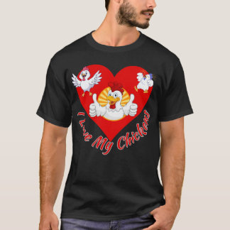 Camiseta Eu Amo Minhas Galinhas – Animais Engraçados da Faz