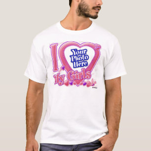 Camiseta Eu amo minhas garotas rosa/roxo - foto