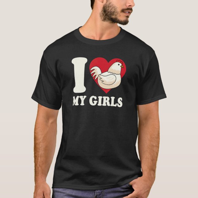 Camiseta Eu Amo Minhas Meninas Eu Amo Minhas Meninas Frango (Frente)