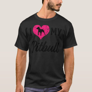 Camiseta Eu Amo Minhas Mulheres Pitbull Relaxando Ajustado
