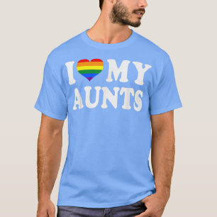 Camiseta Eu Amo Minhas Tias Arco-Íris Orgulho gay LGBT Flag